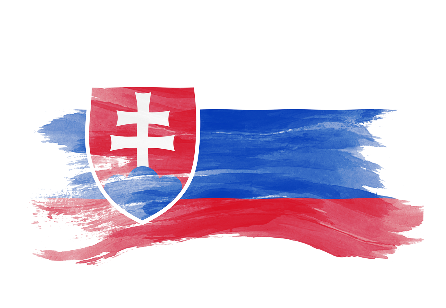 slovakia-flag-brush-stroke-national-flag-white-background